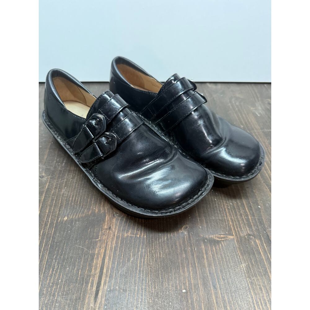 Alegria Black Mules Comfortable Leather Clogs, 38 - Picture 1 of 7